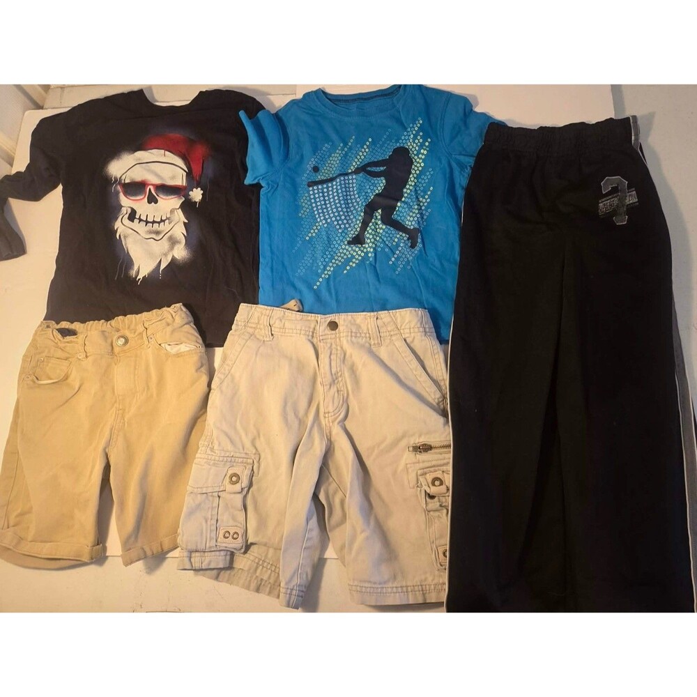 Boys Size 7 Lot If 5 Pieces 2 Shirts 2 Shorts One Athletic Pants
